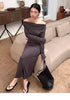 Ladies Off-Shoulder Long Sleeves Fitted Dress